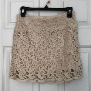 Pins & Needles Cream Lace Skirt